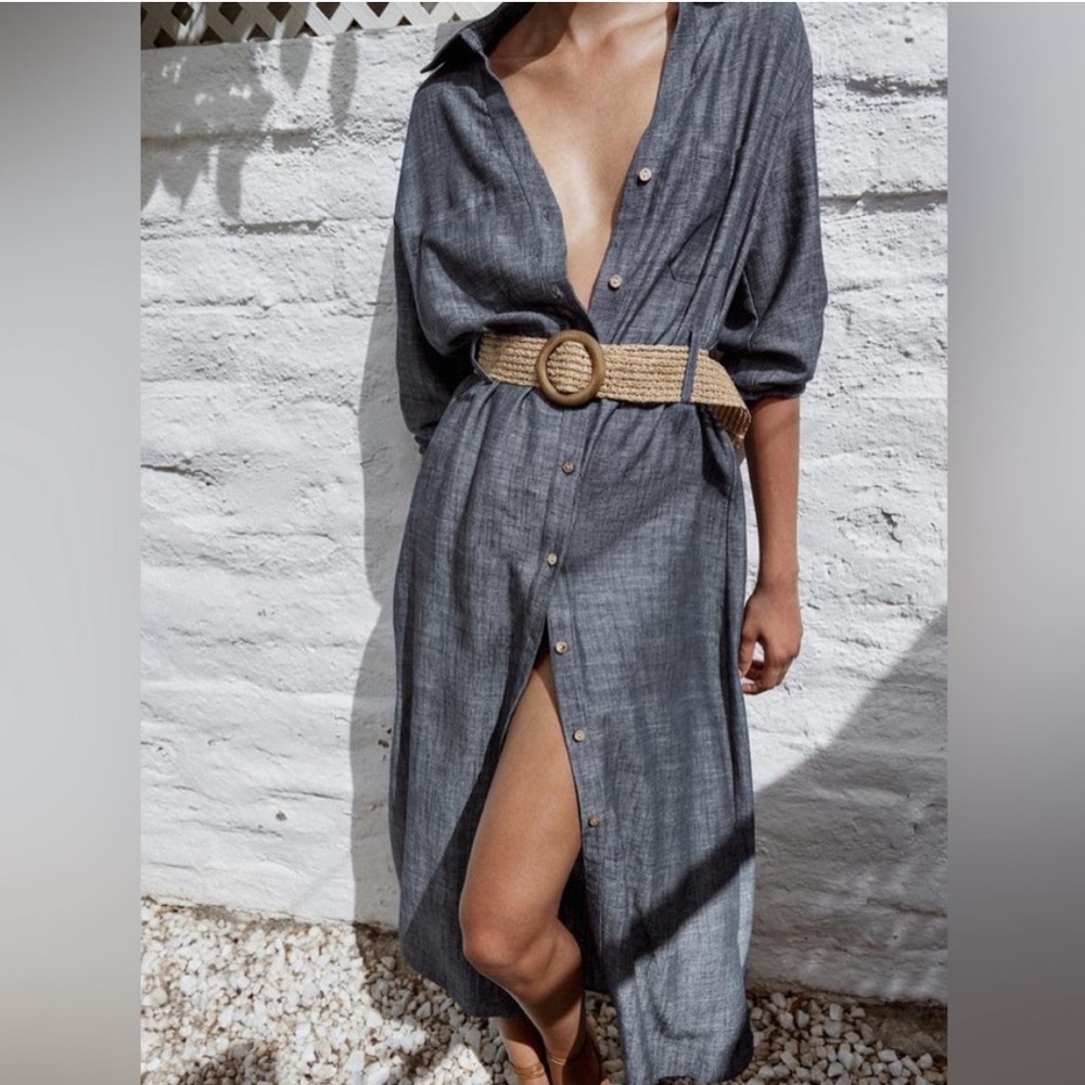 NEW ! ZARA BELTED
MIDI DRESS SIZE S 
🚨FIRM PRICE NO DISCOUNT ON THIS DRESS - Picture 3 of 13